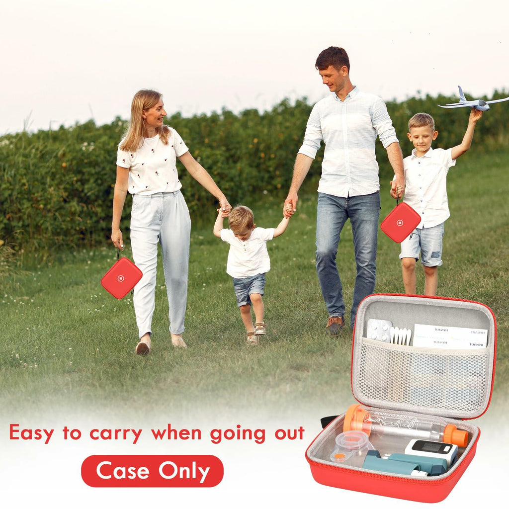 Fukumi Hard Travel Case for Asthma Inhaler, (Case Only) Inhaler Spacer Case for