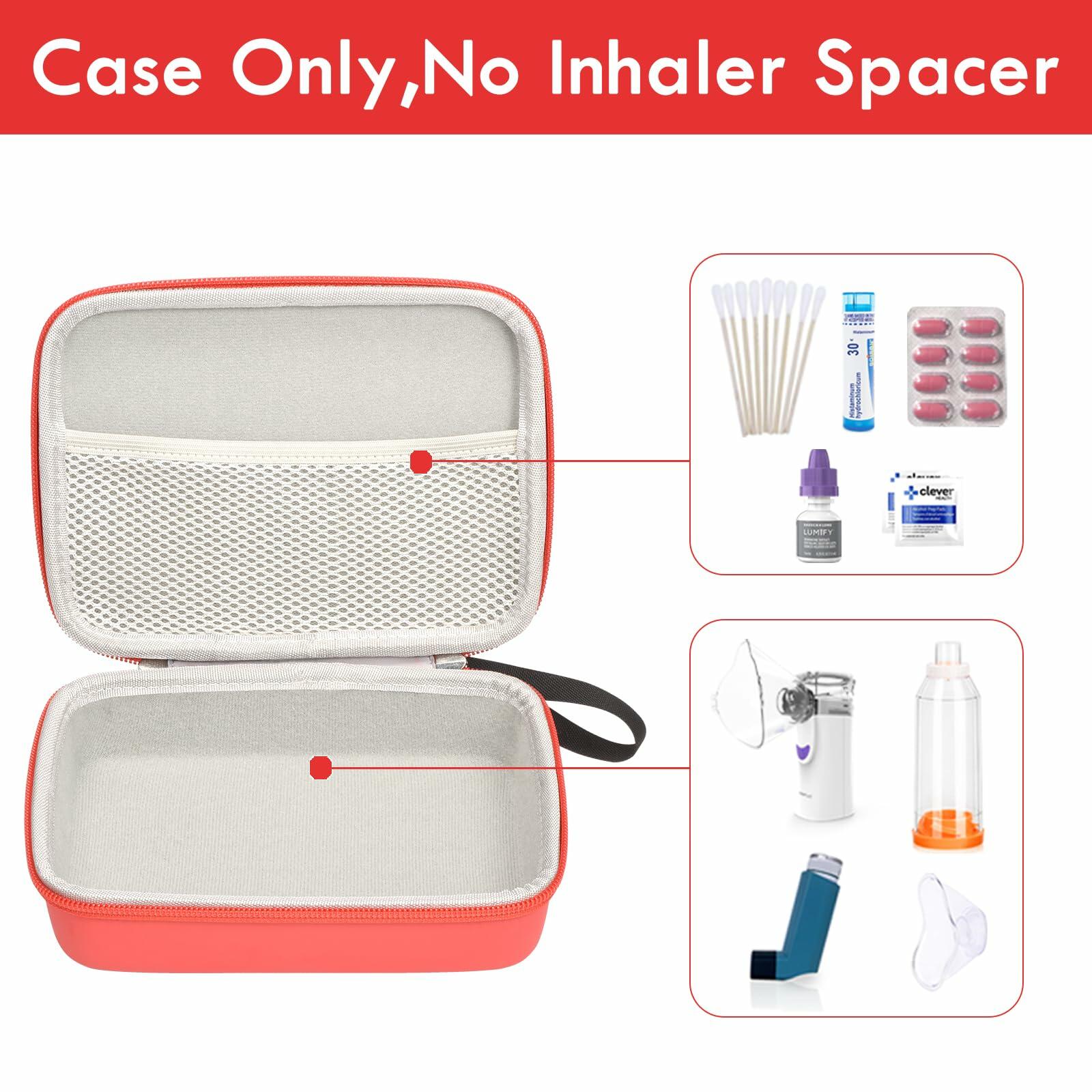 Fukumi Hard Travel Case for Asthma Inhaler, (Case Only) Inhaler Spacer Case for