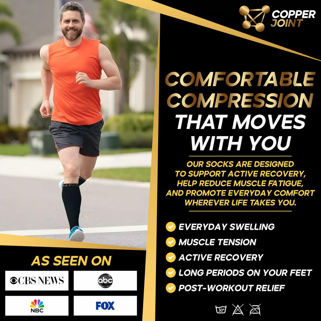 1 Pair CopperJoint Copper Compression Socks for Women & Men, 2X-Large Knee High