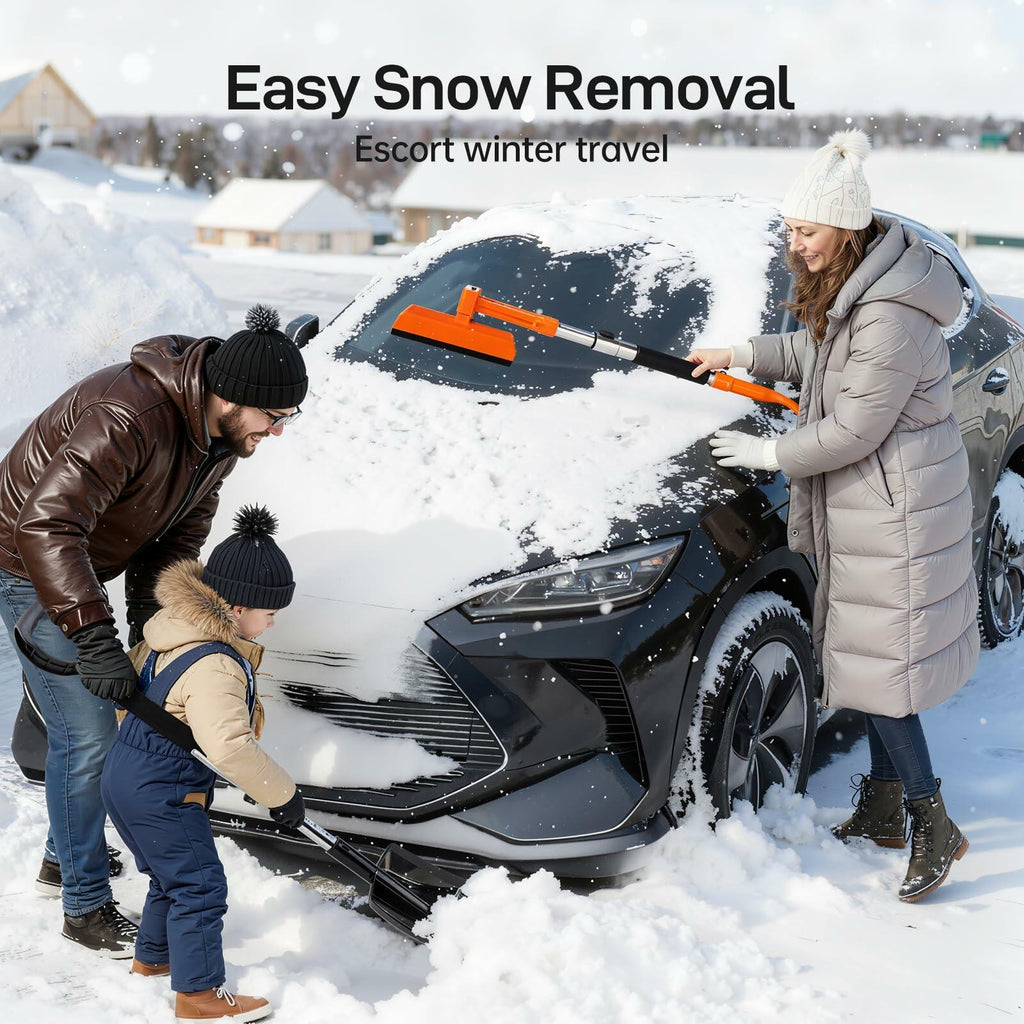 REALYOU 49.2" Car Snow Brush and Ice Scraper for Car Windshield, 3-in-1