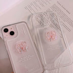 Ownest Compatible for iPhone 14 Pro Max Cute 3D Pink Bowknot Slim Clear