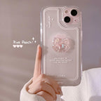 Ownest Compatible for iPhone 14 Pro Max Cute 3D Pink Bowknot Slim Clear