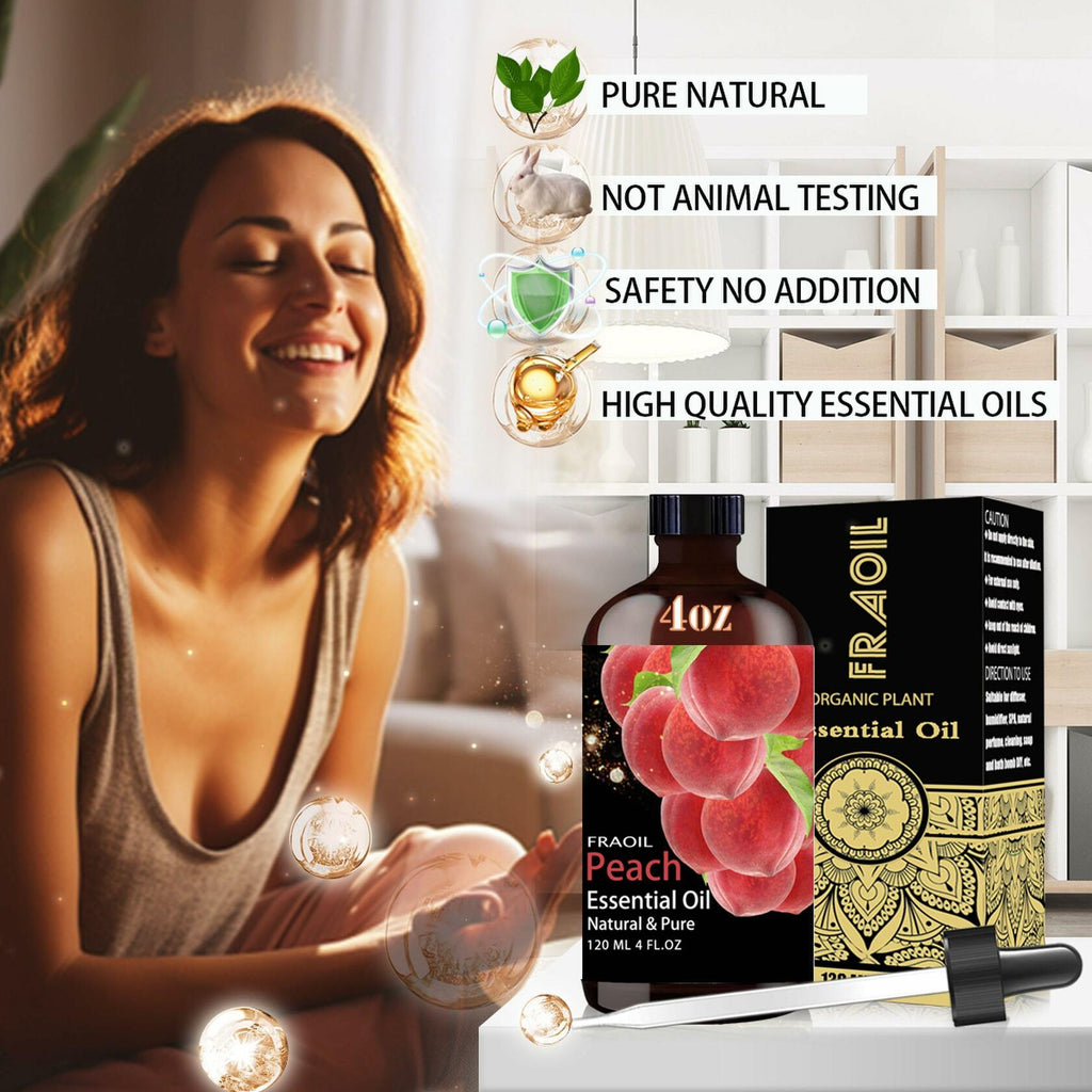 Peach Essential Oil, Peach Oil 4 Fl Oz 120ML for Diffuser Humidifier Yoga
