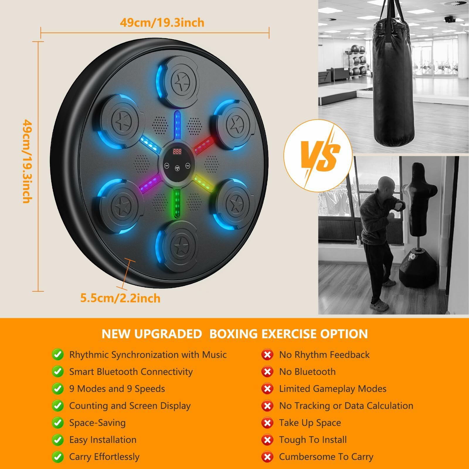 jiaao Music Boxing Machine, 2025 Upgrade Workout Machine for Adults Women Kids,
