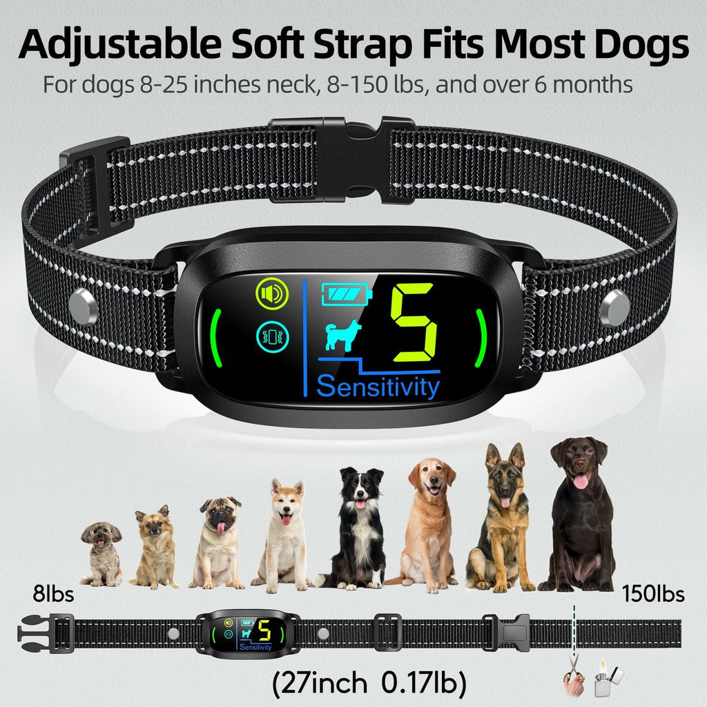 FAFAFROG Dog Bark Collar, Rechargeable Smart Collar, Anti Barking Training