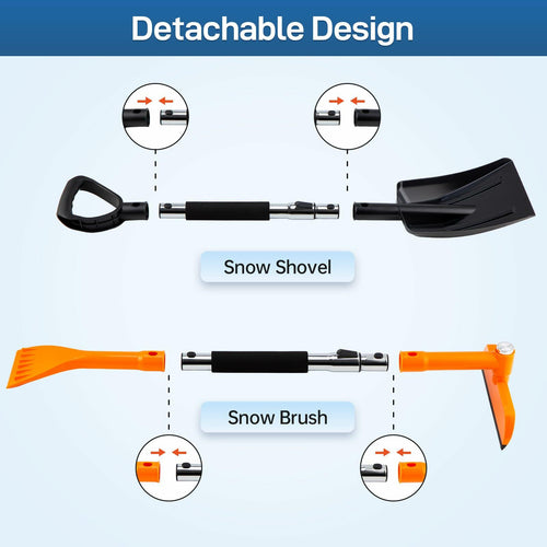 REALYOU 49.2" Car Snow Brush and Ice Scraper for Car Windshield, 3-in-1