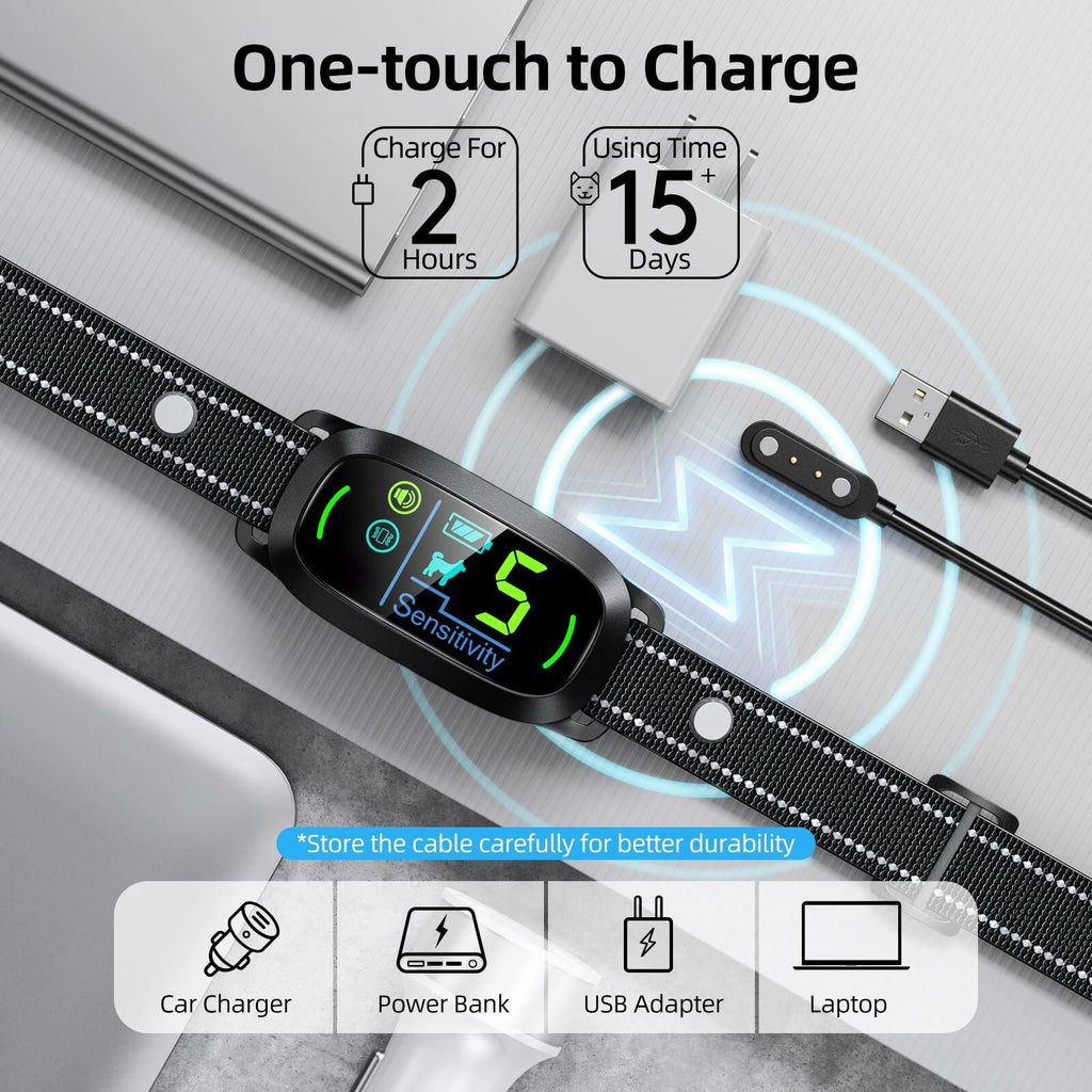 FAFAFROG Dog Bark Collar, Rechargeable Smart Collar, Anti Barking Training