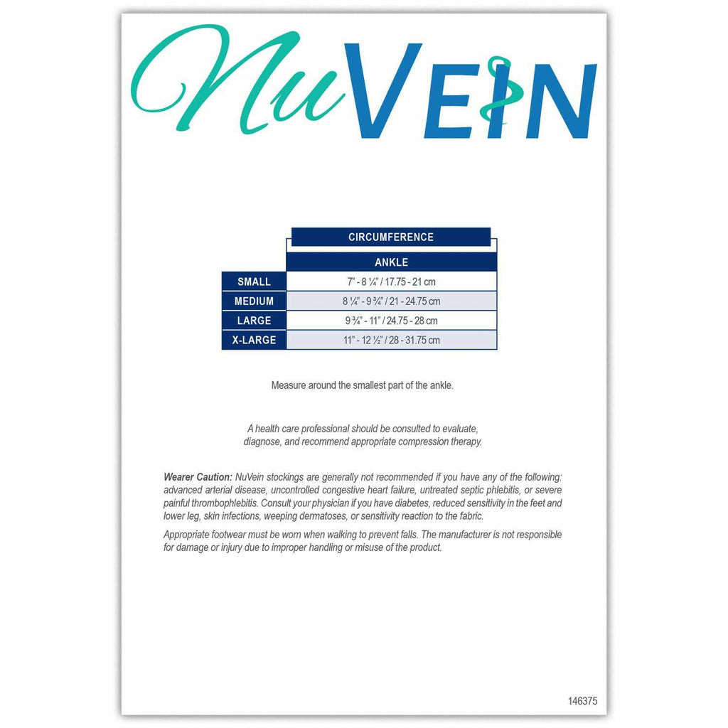 NuVein 15-20 mmHg Medical Compression Socks, Mid Calf Crew Length, Padded