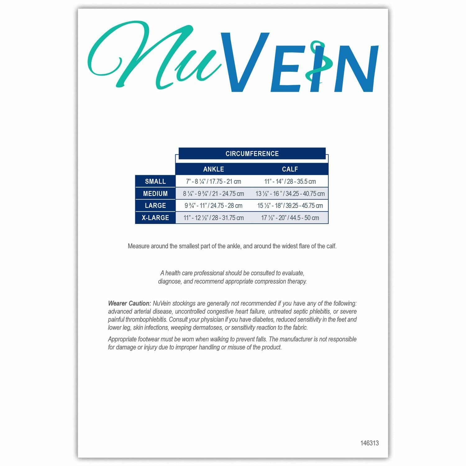 NuVein Compression Socks, 15-20 mmHg Support for Men, Padded Cushion Foot, Knee