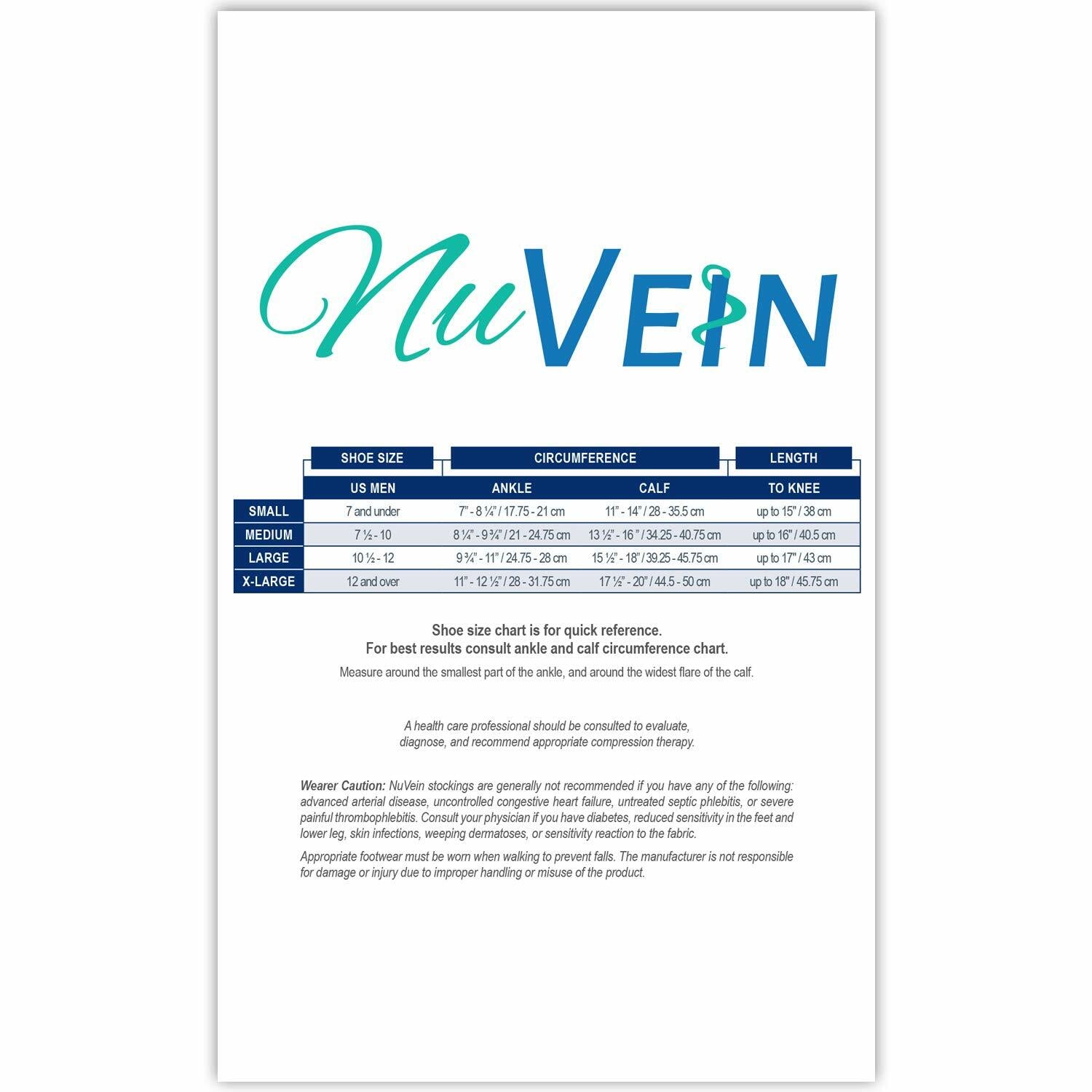NuVein Men's Compression Socks, 15-20 mmHg Support, Dress Trouser Style, Over