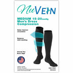 NuVein Men's Compression Socks, 15-20 mmHg Support, Dress Trouser Style, Over