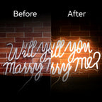 Will You Marry Me Neon Sign for Wedding Party Backdrop Marry Me Light Up Letters