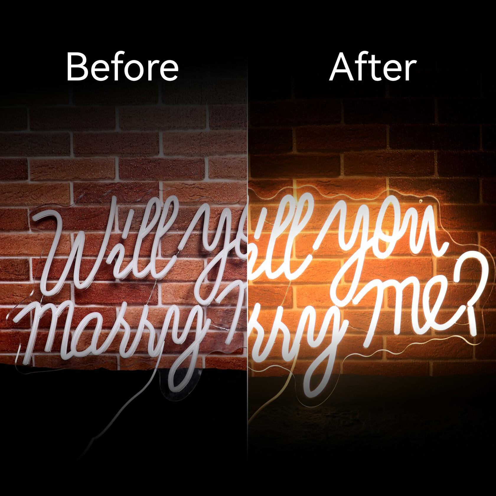 Will You Marry Me Neon Sign for Wedding Party Backdrop Marry Me Light Up Letters