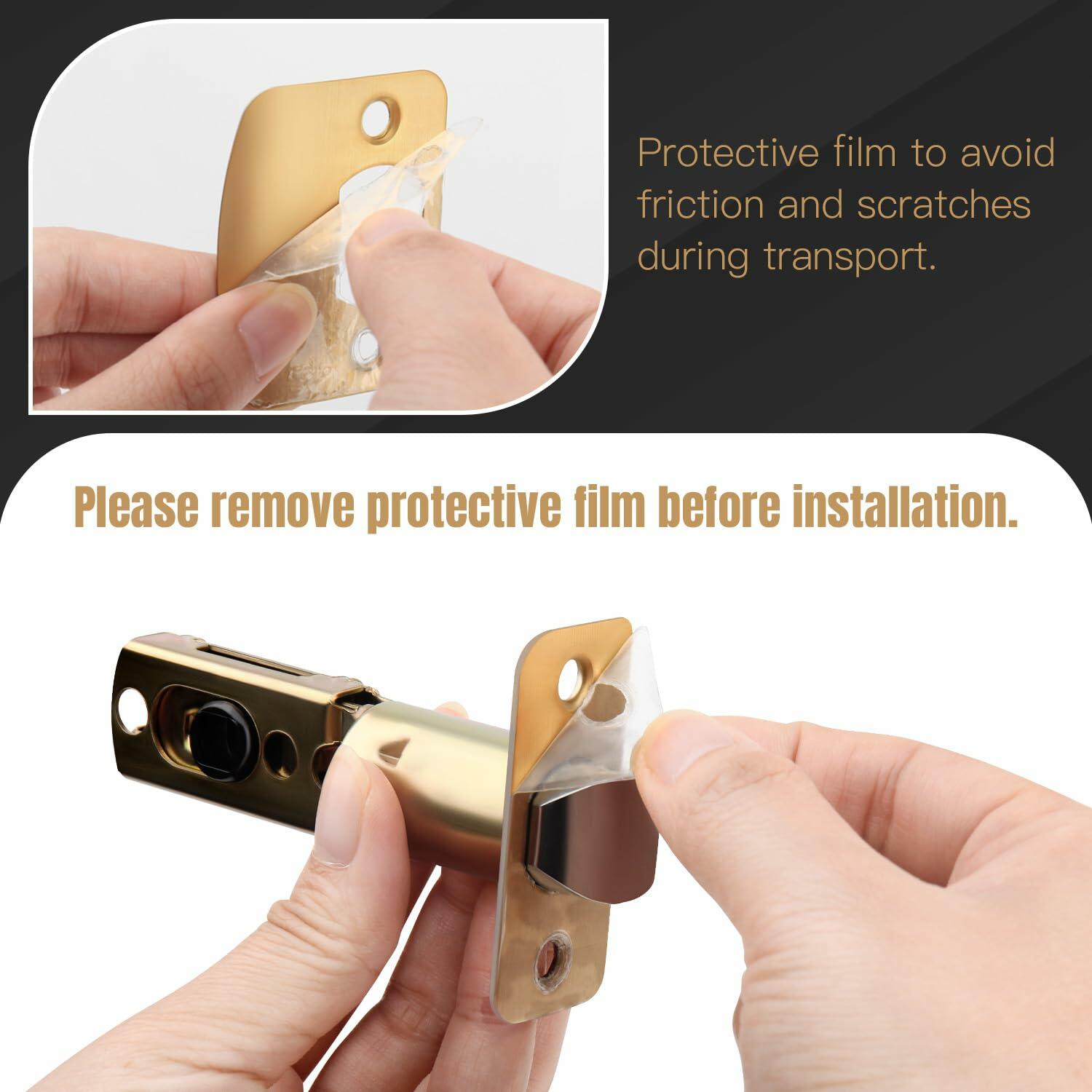 Gaurqiah Gold Passage Door Handles Without Lock and Key 10 Pack，Brushed Gold