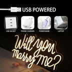 Will You Marry Me Neon Sign for Wedding Party Backdrop Marry Me Light Up Letters