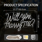 Will You Marry Me Neon Sign for Wedding Party Backdrop Marry Me Light Up Letters