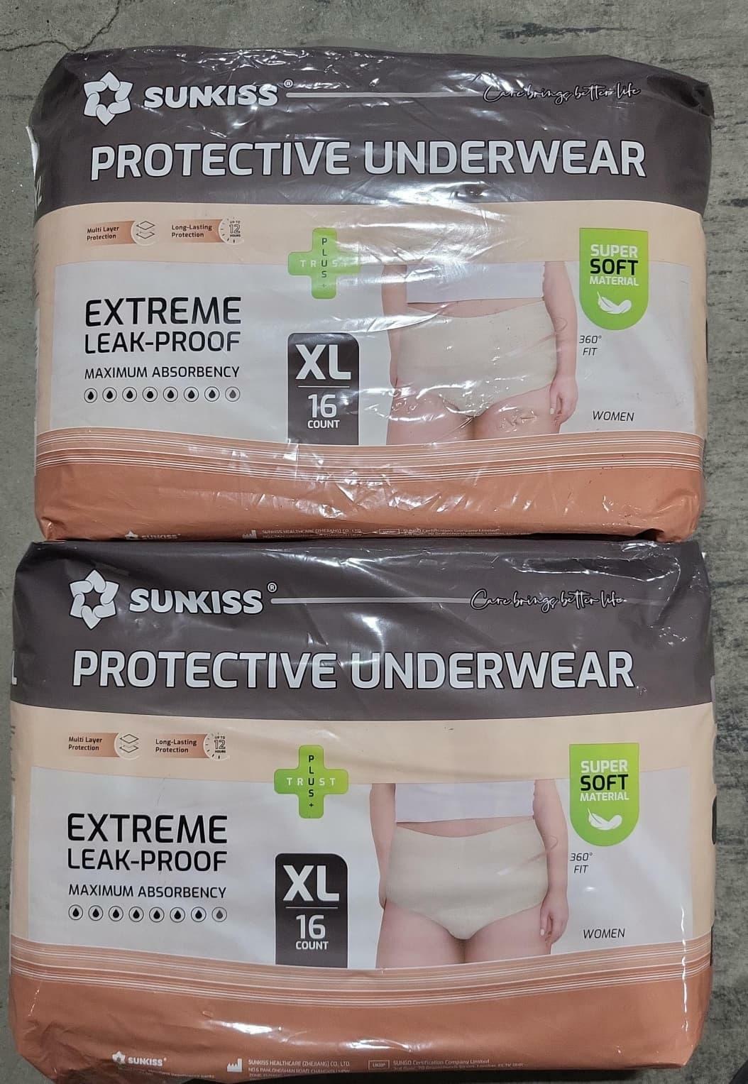 32 Count SUNKISS Women Incontinence Underwear, X Large Daytime Disposable