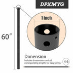 DPXMYG 60 inch Ceiling Fan Downrod with Extension Cord, 5 FT Black Downrod for