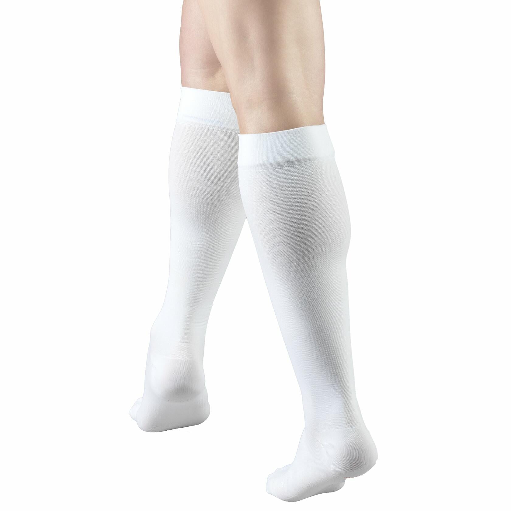 White XL Truform Surgical Stockings, 18 mmHg Compression for Men and Women, Knee