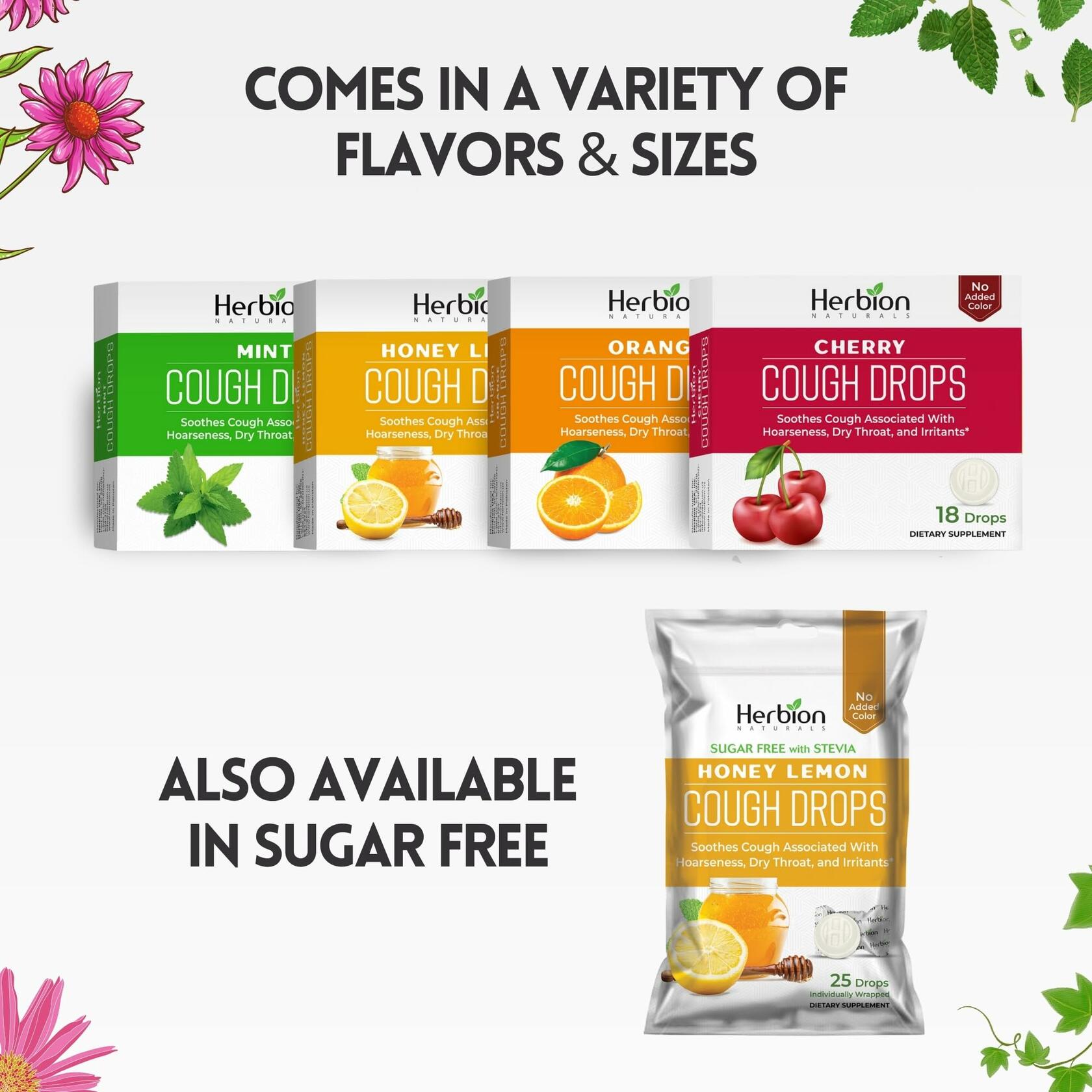 Pack of 5 HERBION Naturals Cough Drops with Honey Lemon Flavor, Dietary