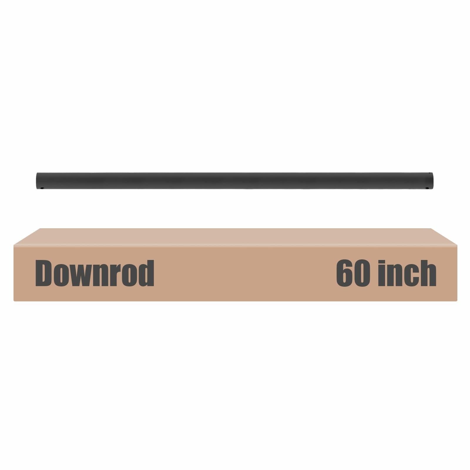 DPXMYG 60 inch Ceiling Fan Downrod with Extension Cord, 5 FT Black Downrod for