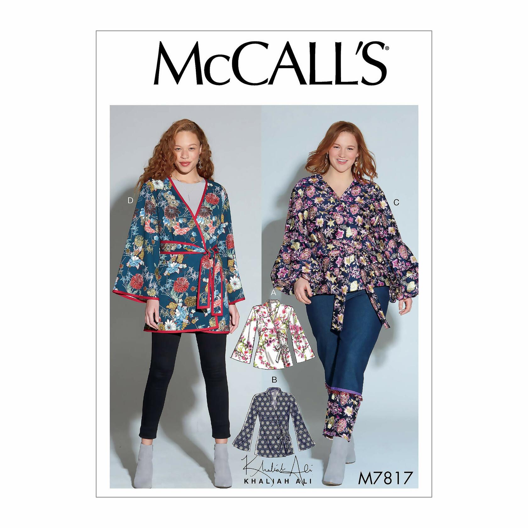 McCall's M7817 Women's V-Neck and Bell Sleeve Jacket Sewing Patterns by Khaliah