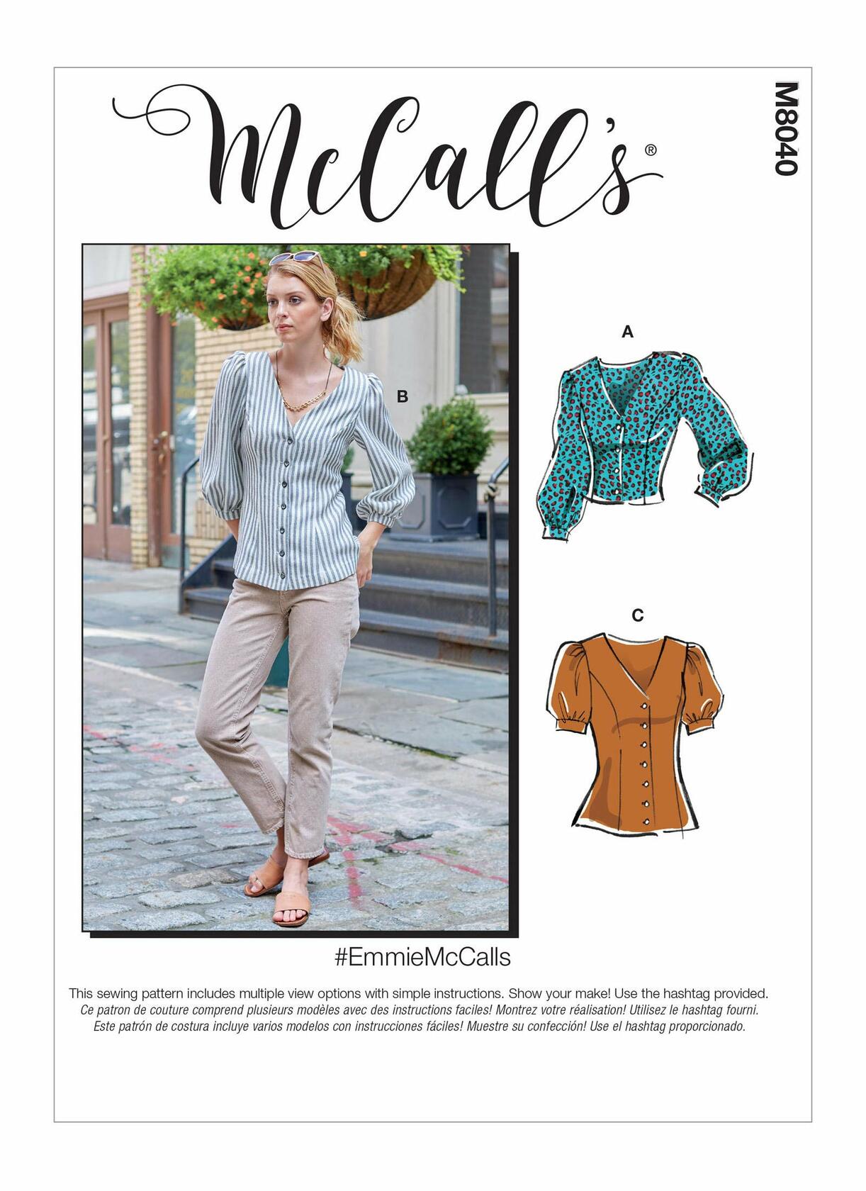 McCall's Pattern Misses' Tops, E5 (14-16-18-20-22) Various