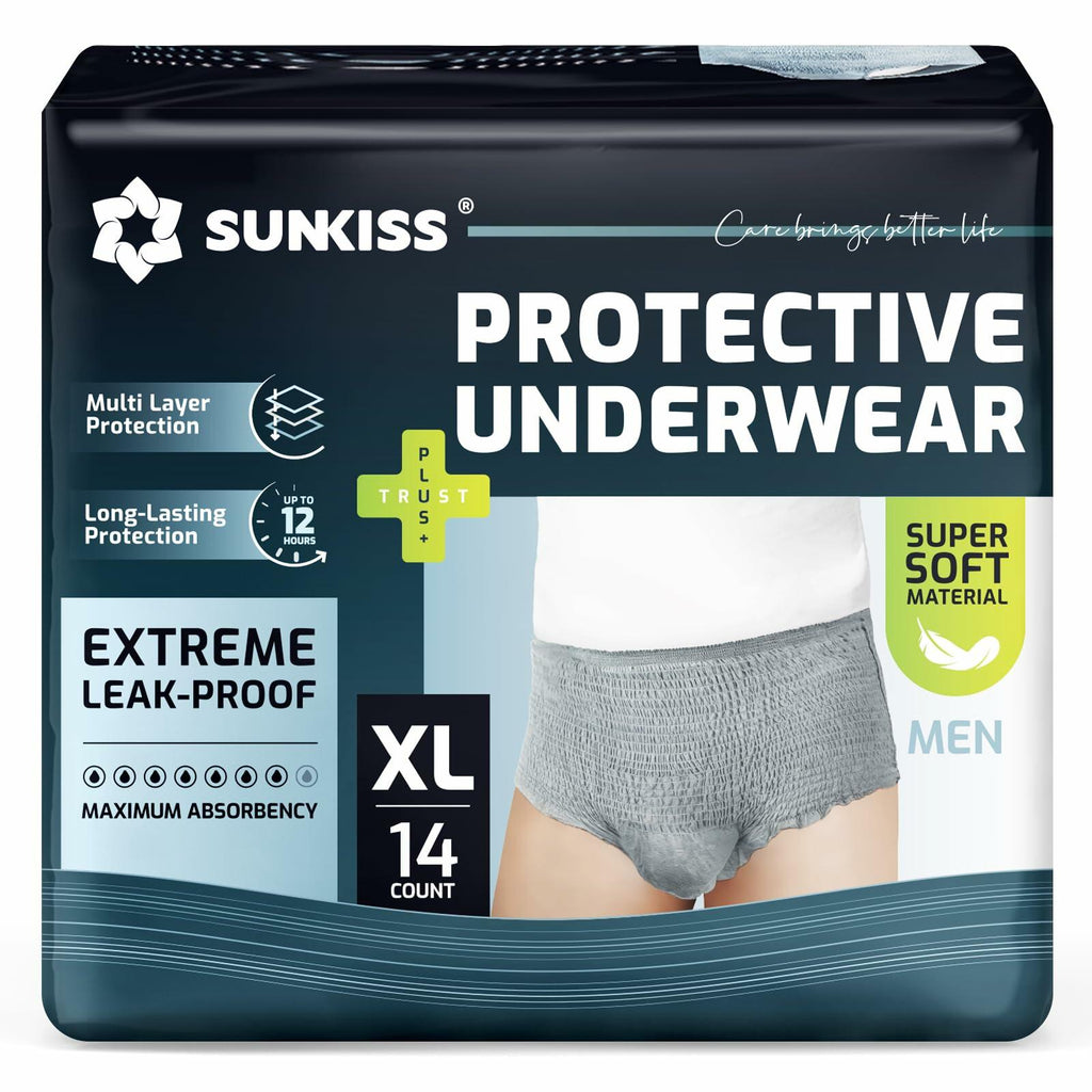 14 Ct SUNKISS XLarge Incontinence Underwear for Men Daytime Disposable Adult