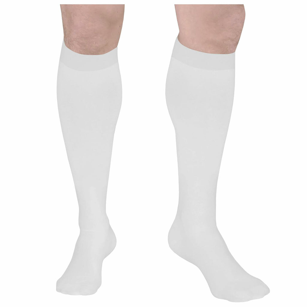 White XL Truform Surgical Stockings, 18 mmHg Compression for Men and Women, Knee