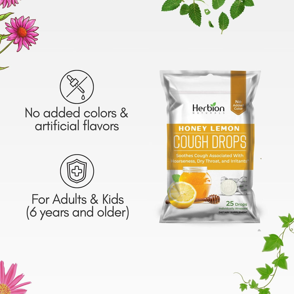 Pack of 5 HERBION Naturals Cough Drops with Honey Lemon Flavor, Dietary