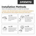 DPXMYG 60 inch Ceiling Fan Downrod with Extension Cord, 5 FT Black Downrod for