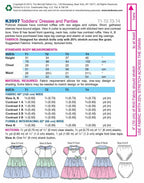 KWIK-SEW PATTERNS K3997OSZ Toddlers' Dresses and Panties Sewing Template
