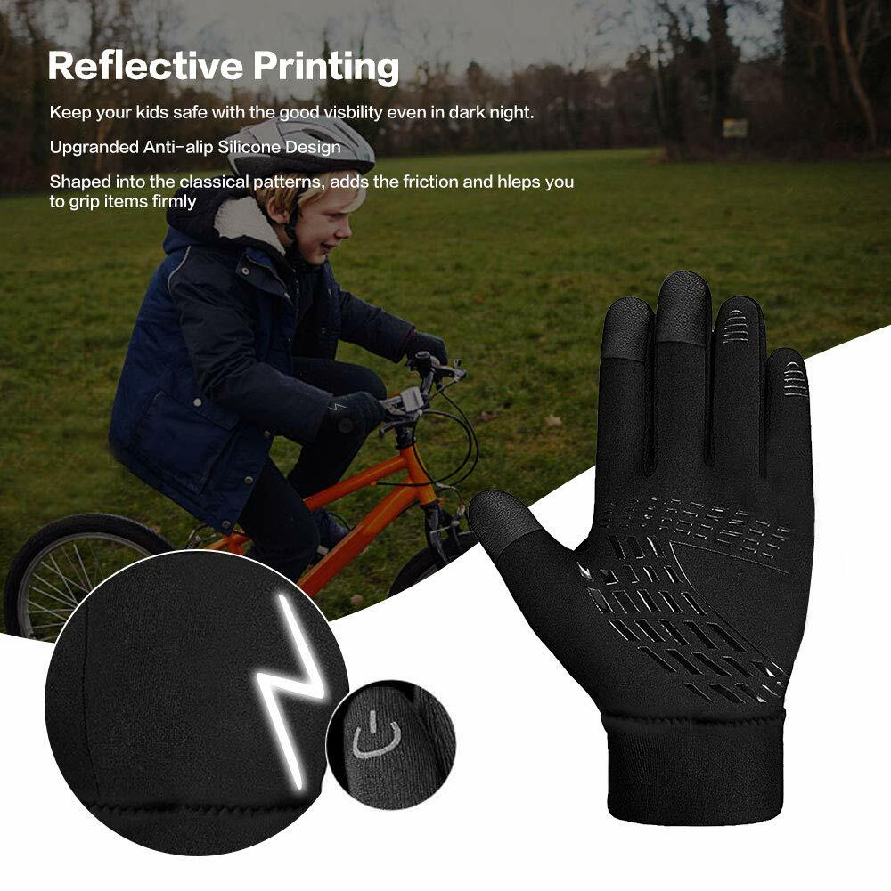 YukiniYa Kids Winter Gloves Back Water Repellent Touchscreen Warm Fleece