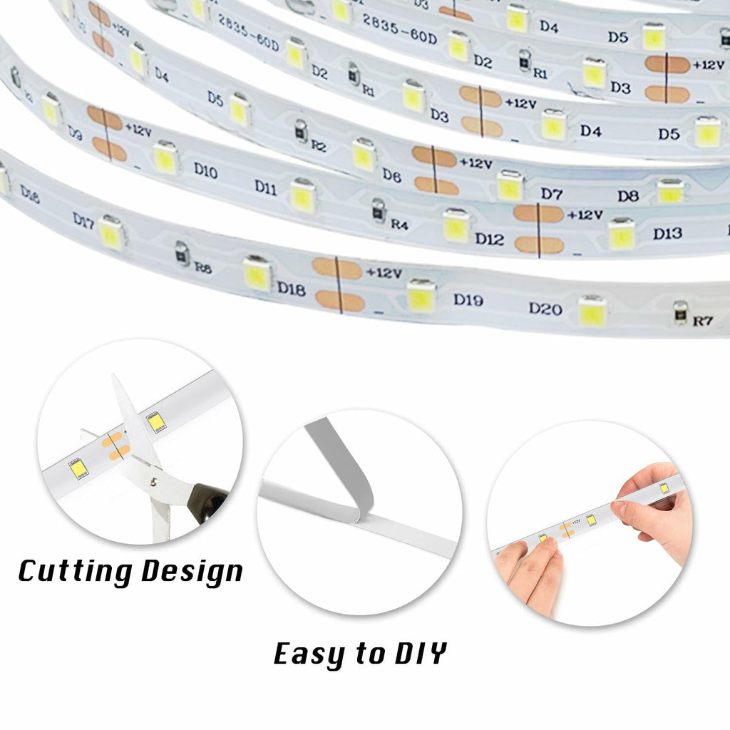 dalattin White LED Strip Lights, 20ft Dimmable Super Bright 24V Led Tape Light