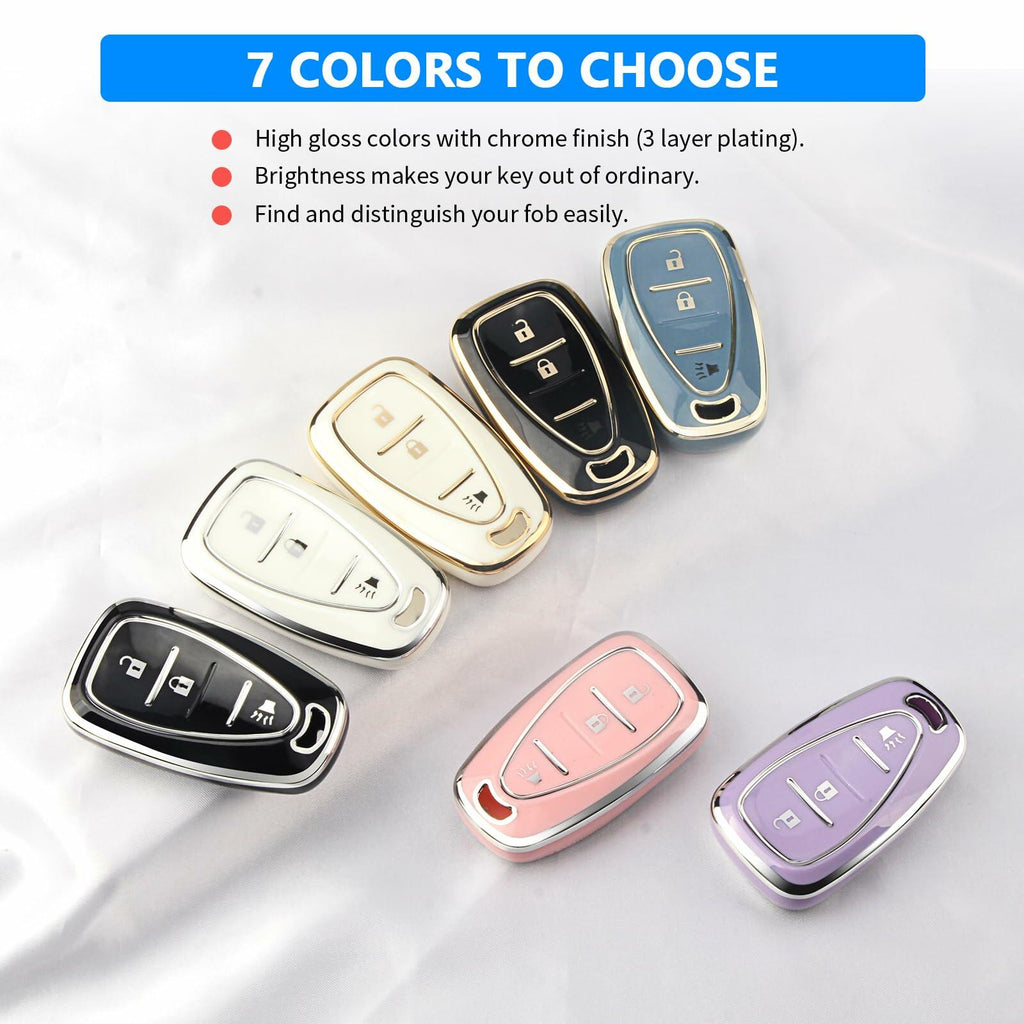 QBUC Key Fob Cover for Chevy, Car Key Fob Case with Keychain for Equinox