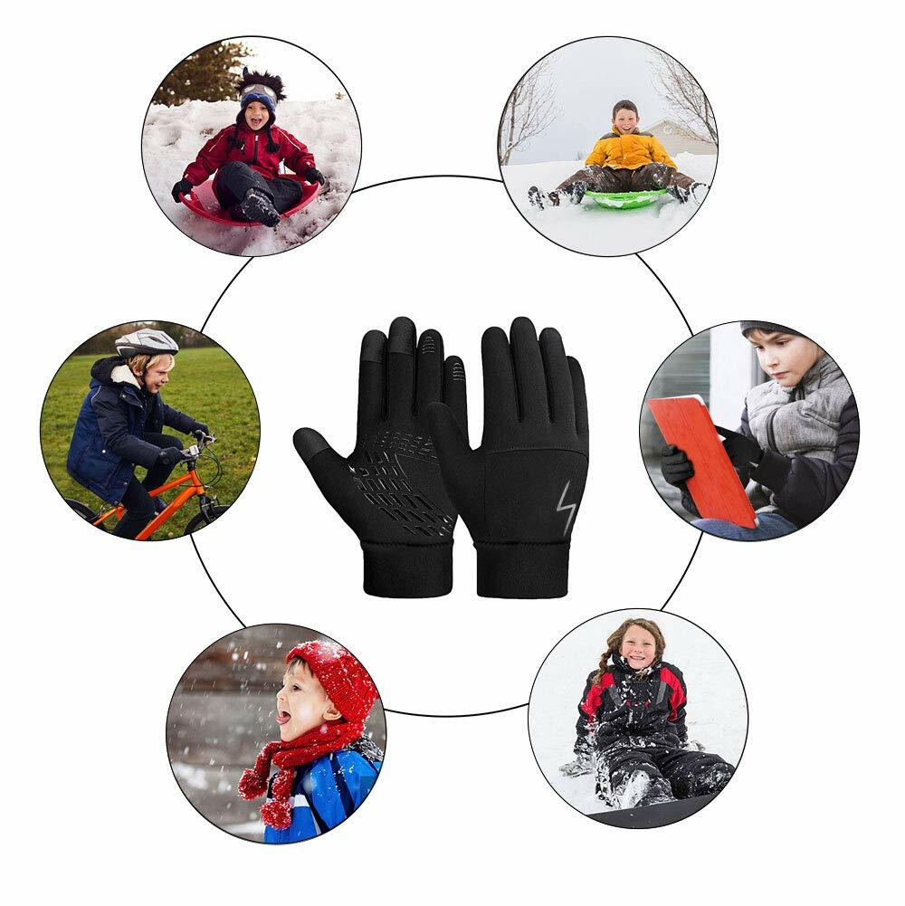YukiniYa Kids Winter Gloves Back Water Repellent Touchscreen Warm Fleece