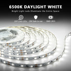 dalattin White LED Strip Lights, 20ft Dimmable Super Bright 24V Led Tape Light