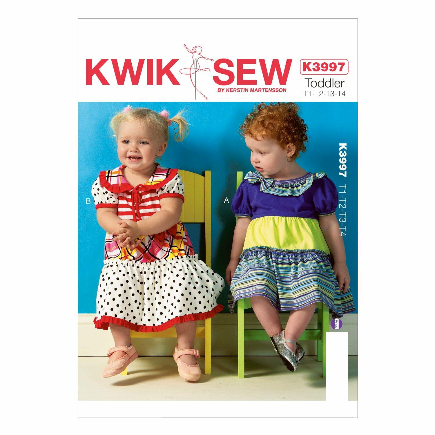 KWIK-SEW PATTERNS K3997OSZ Toddlers' Dresses and Panties Sewing Template