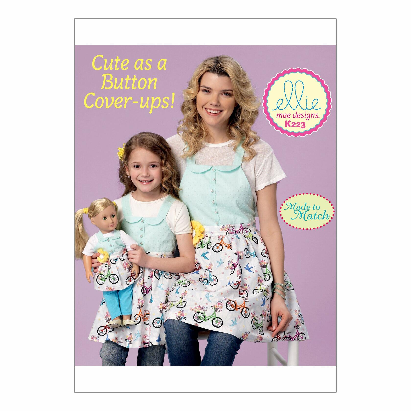 McCall's Misses'/Girls'/18" Dolls' Matching Full Aprons Sewing Pattern