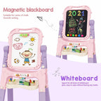 Mojitodon Art Easel for Kids, Adjustable Standing Rotatable Double Sided Easel