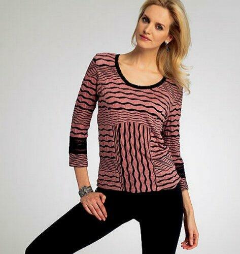 VOGUE PATTERNS V8817 Misses Top, Size F5 (16-18-20-22-24)