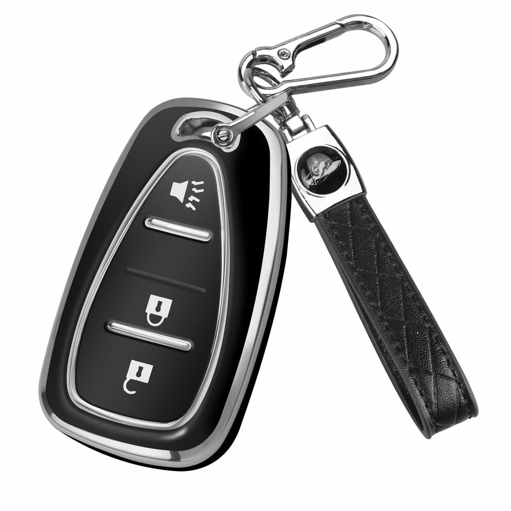 QBUC Key Fob Cover for Chevy, Car Key Fob Case with Keychain for Equinox