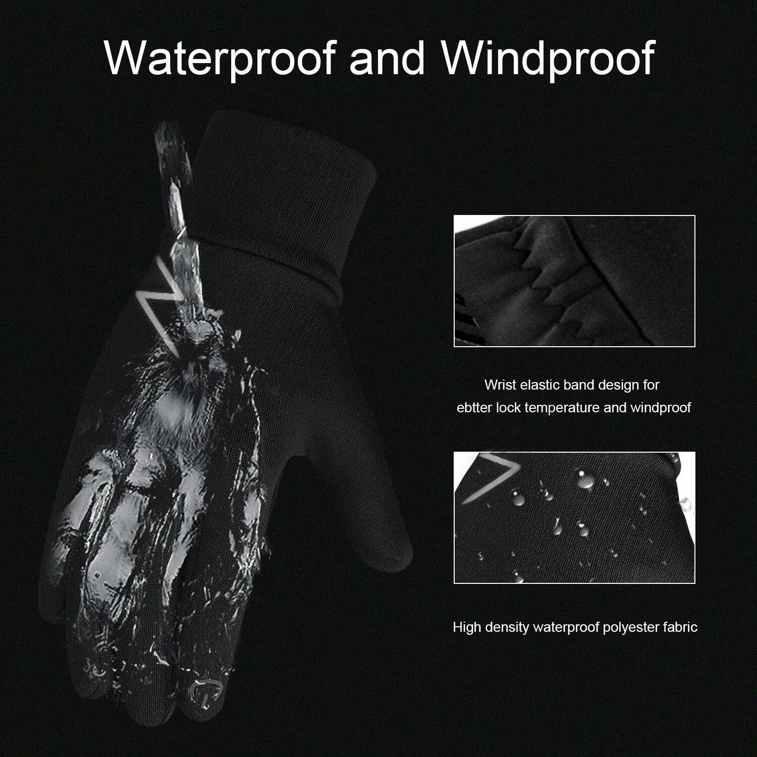 YukiniYa Kids Winter Gloves Back Water Repellent Touchscreen Warm Fleece