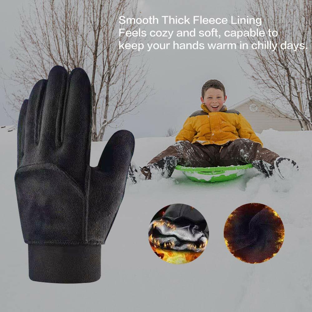 YukiniYa Kids Winter Gloves Back Water Repellent Touchscreen Warm Fleece