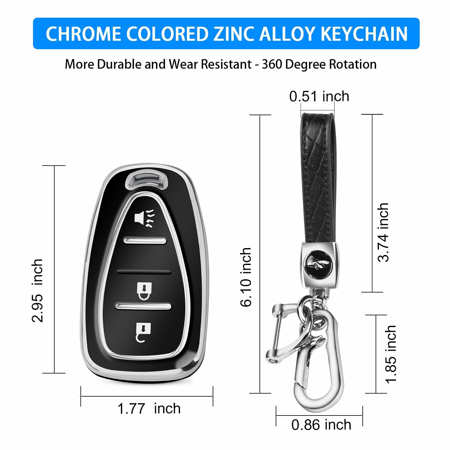 QBUC Key Fob Cover for Chevy, Car Key Fob Case with Keychain for Equinox