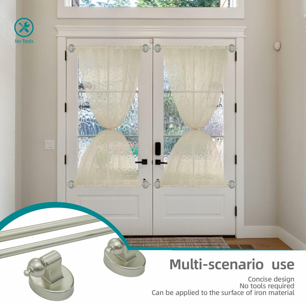 WL.Rocaille Magnetic Curtain Rods for Metal Doors and Window, Multi-Use