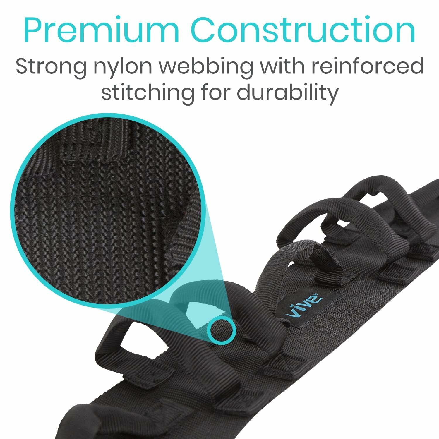 Vive Gait Belt (300lbs) Transfer Belt with Handles - Medical Nursing Safety