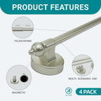 WL.Rocaille Magnetic Curtain Rods for Metal Doors and Window, Multi-Use
