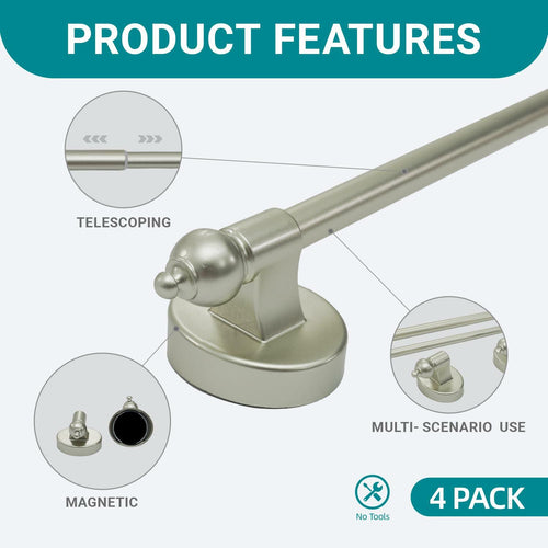 WL.Rocaille Magnetic Curtain Rods for Metal Doors and Window, Multi-Use