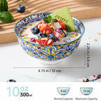 6 Pack HENXFEN LEAD Small Dessert Bowls – 10 oz Boho Ceramic Bowls for Ice